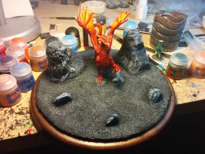 The dragon attached to the base!